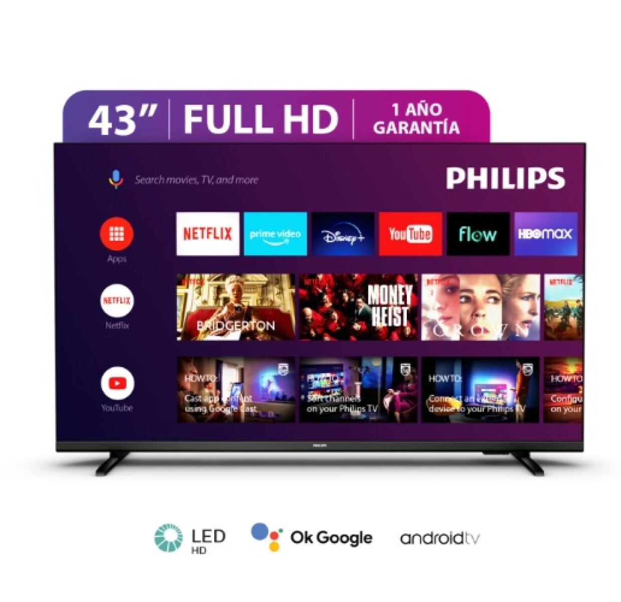 Smart Tv 43" Philips Android FULL HD 