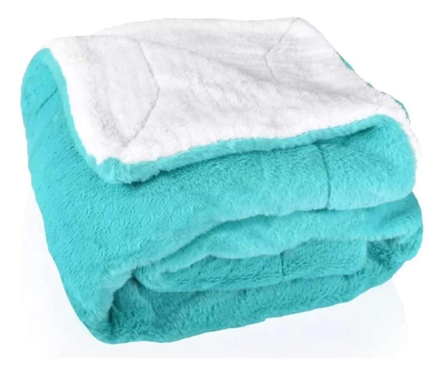 Frazada Reversible Polar Sherpa 1 Plaza 150x200 - Verde agua 