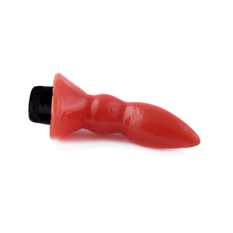 Plug Anal Curvo Con Micro Vibro Rojo