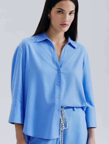 CAMISA MANGA LARGA AZUL