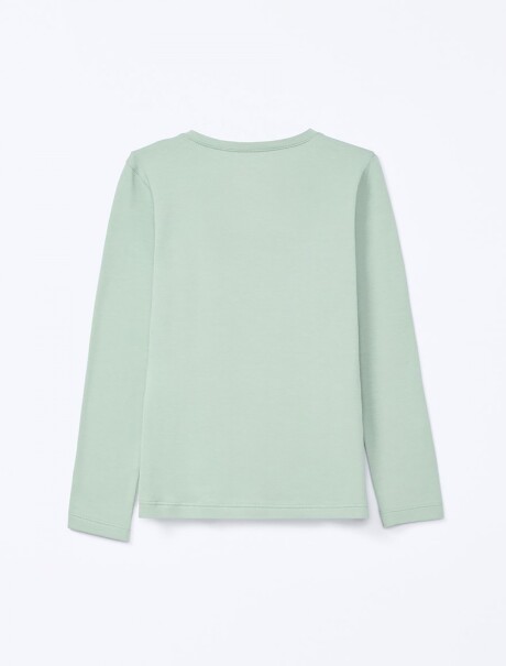 CAMISETA BÁSICA INFANTIL CON BORDADO VERDE