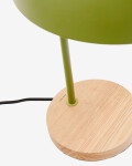 Lámpara de mesa Catlar de madera de fresno y metal con acabado pintado verde