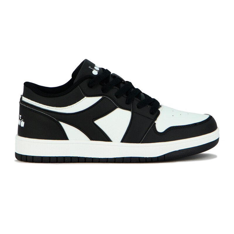 Championes Casuales Unisex Diadora Milano Negro-Blanco