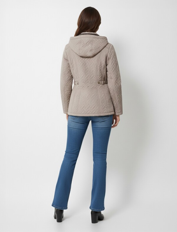 Campera Capitoneada Capucha TOSTADO