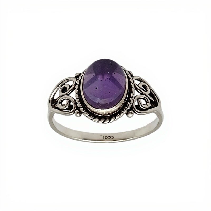 Anillo Tiara- Plata 925-Piedra Amatista imperial -AN4549 conpiedra
