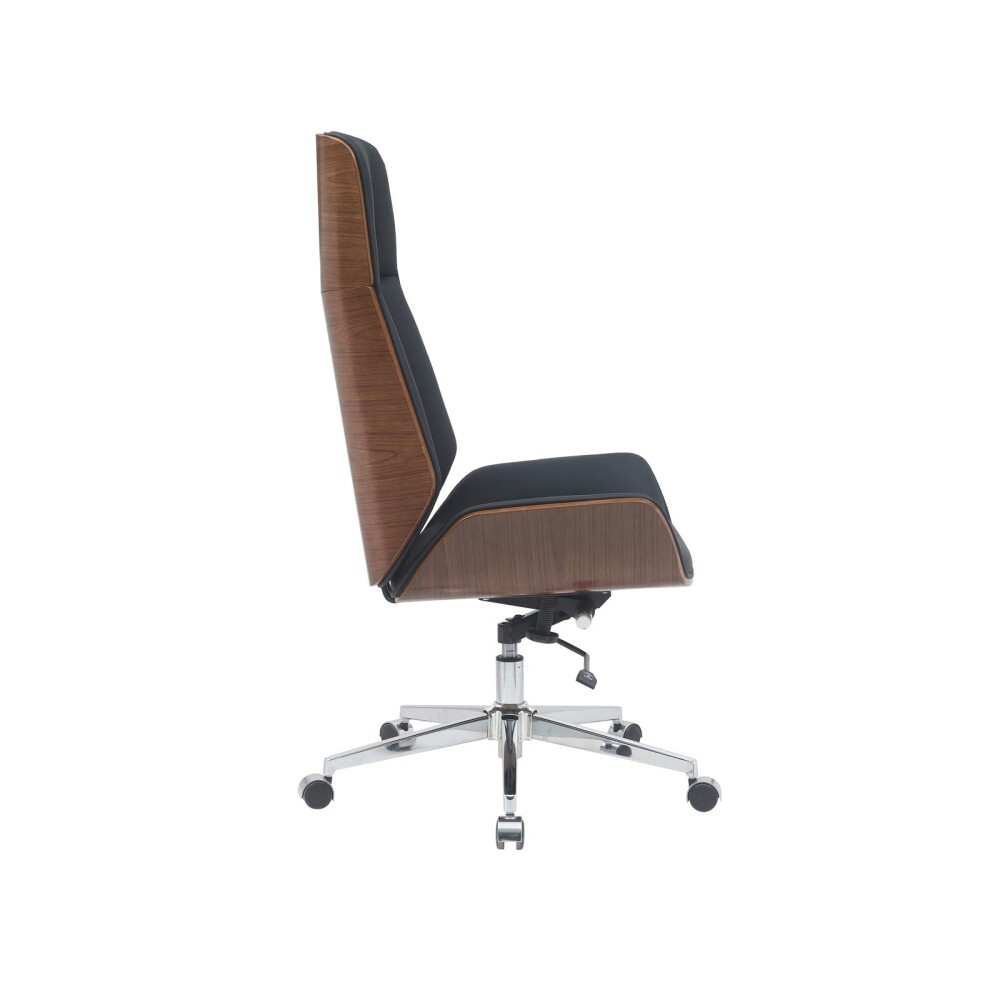 ASIENTO GERENCIAL ALTO MADERA-Y-PU NEGRO ZEN