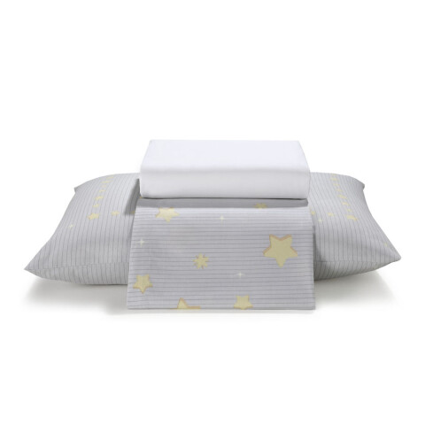 Juego Sábanas Infantil 150 Hilos 1 Plaza Dohler Brilla en la Oscuridad U