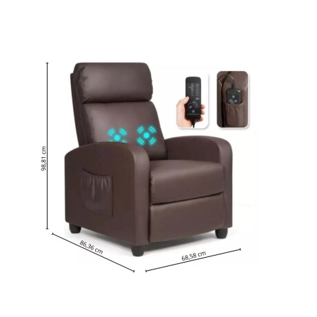 Sillon reclinable 1 cuerpo con masajeador y calefaccion - Marrón Sillon reclinable 1 cuerpo con masajeador y calefaccion - Marrón