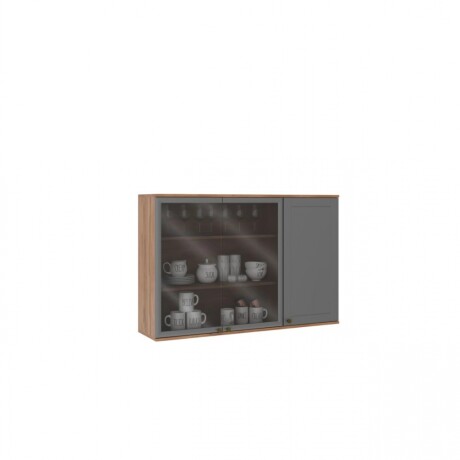 Mueble Aéreo Américana Gris 120cm 2 Puertas Vidrio 1 Puerta Mueble Aéreo Américana Gris 120cm 2 Puertas Vidrio 1 Puerta