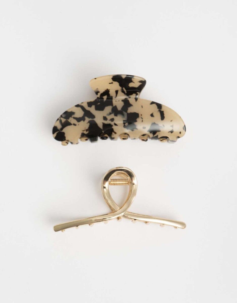 Broches Sets Carey - Combinacion Bicolor 