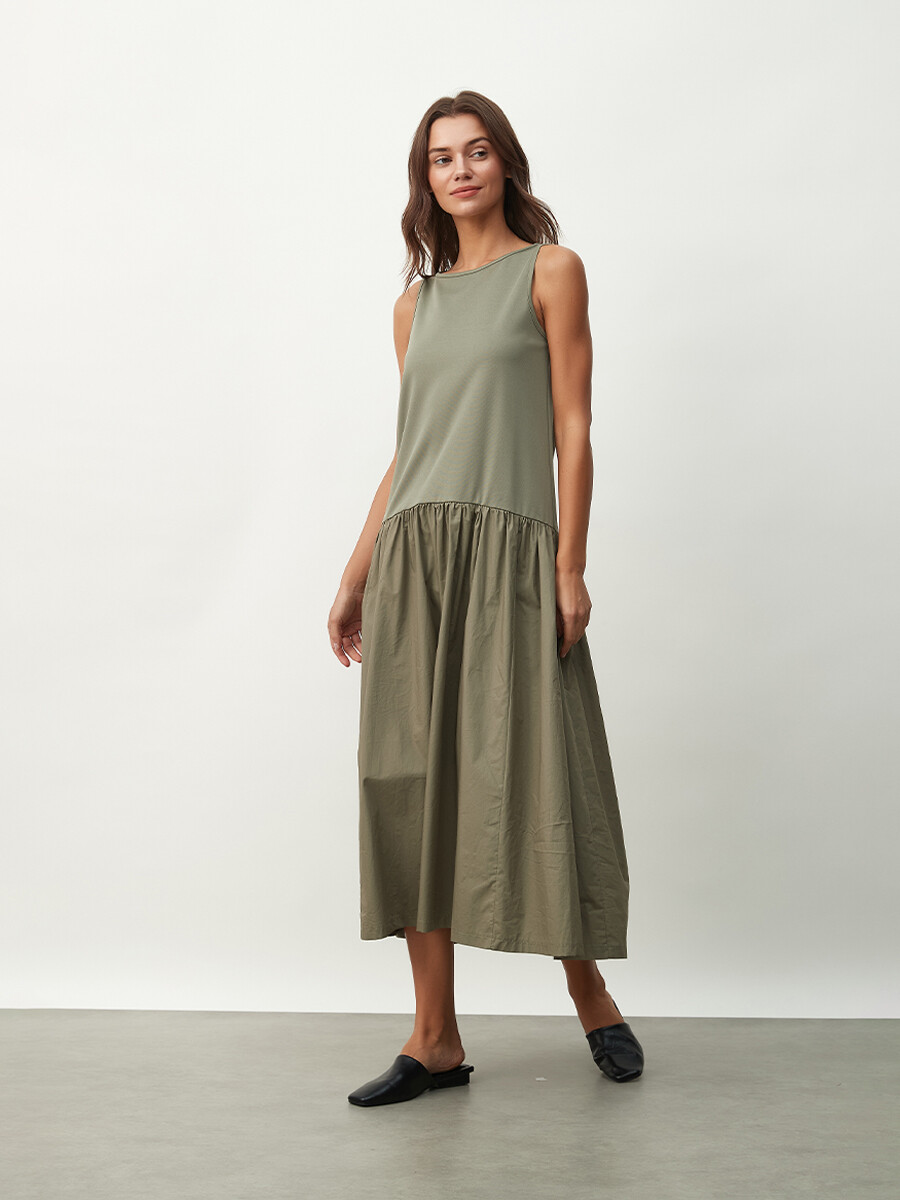 VESTIDO HABANA - VERDE GRISACEO 