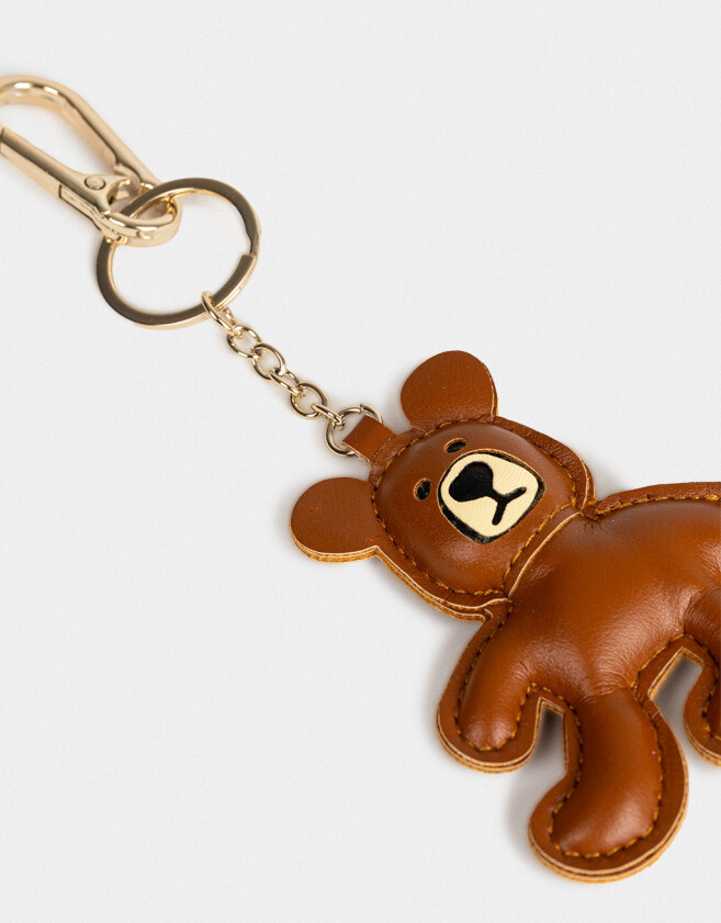 Llavero PU Llavero Y Charm De Osito De Pu - Marron Medio