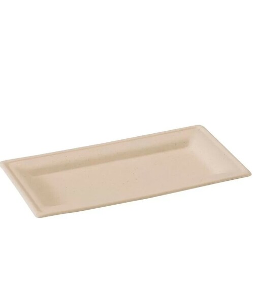 Plato rectangular descartable de fibra 26 x 13 mm - 25 unidades Plato rectangular descartable de fibra 26 x 13 mm - 25 unidades