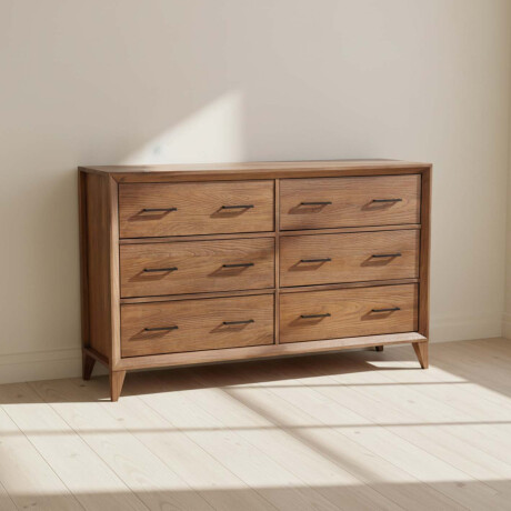 CÓMODA 6 CAJONES MADERA MARRON MILLENIUM