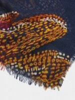 Pañuelo Estampado Floral De Lana azul-marino
