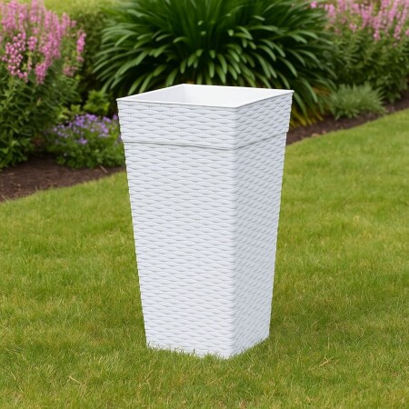 MACETA PIRAMIDAL SIMIL RATTAN 28 LITROS MARMOL MACETA PIRAMIDAL SIMIL RATTAN 28 LITROS MARMOL