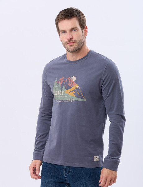 REMERA ESTAMPADA DE ALGODÓN INDIGO
