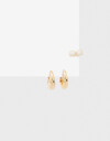 Aros Sets Metal Set De Aros Metal Y Cuff Esmaltado - Dorado