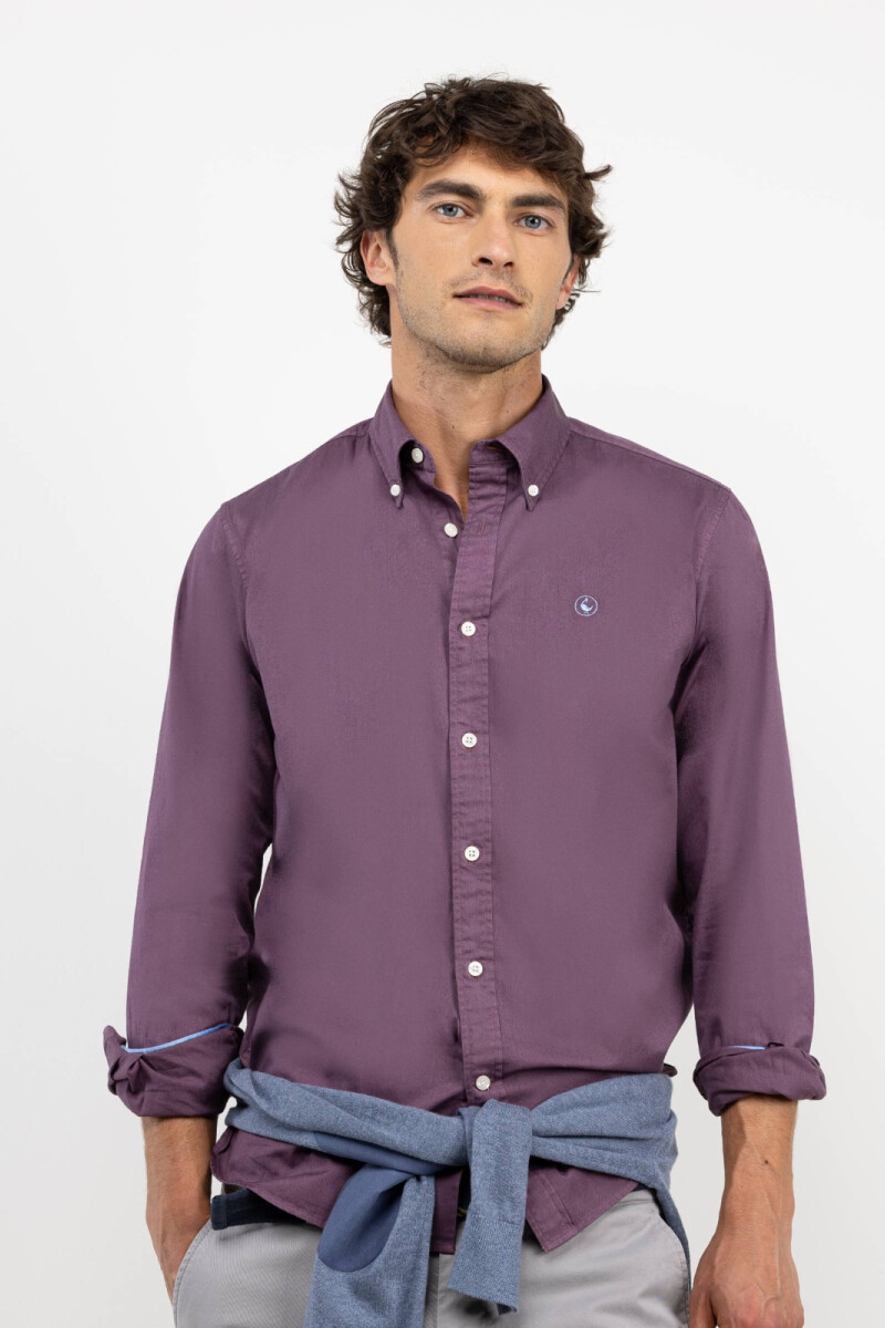 Camisa Garment Dyed El Ganso Morado