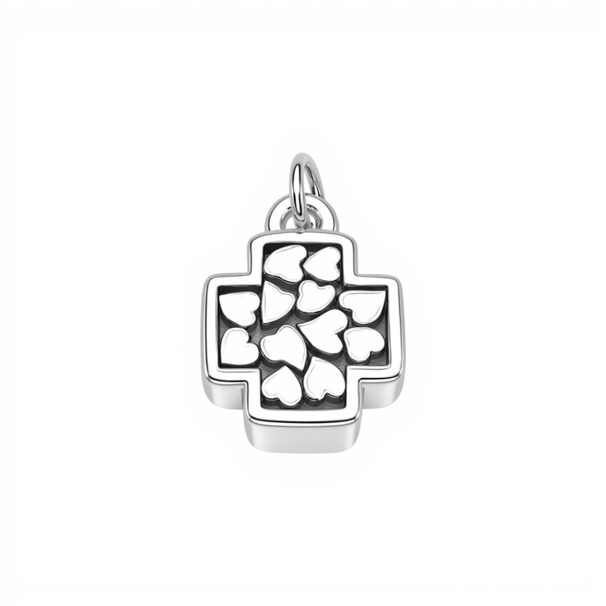 Dije Cruz Corazones - Plata 925 - sin piedra - CP4697 - sinpiedra 