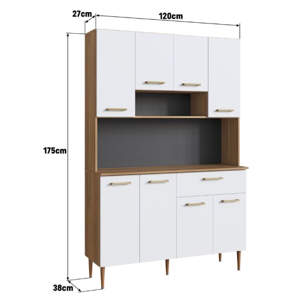 KIT COCINA 8 PUERTAS 1 CAJON NOGAL/BLANCO KIT COCINA 8 PUERTAS 1 CAJON NOGAL/BLANCO