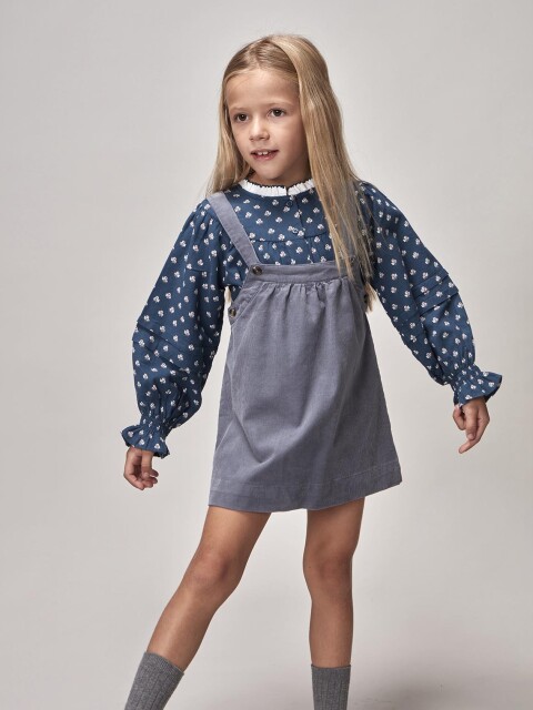 Blusa Manga Larga Azul Medio Oscuro