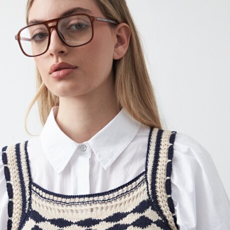 TOP EVARISTO Blanco/Azul