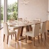 Juego De Comedor - 6 Sillas + Mesa Vidrio - Celeste Blanco / Blanco