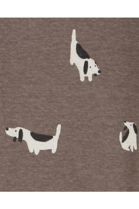 Set tres piezas de algodón, pantalón y dos bodies, diseño perro Sin color
