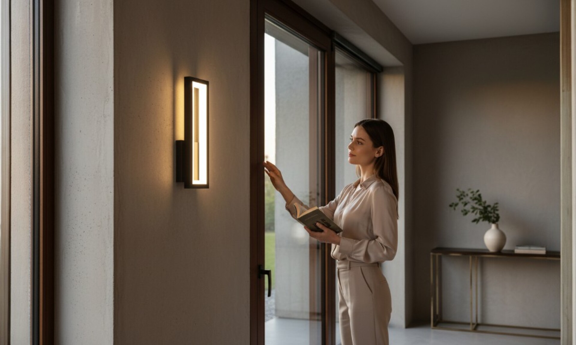 Aplique De Pared Led Negro Liner W10d 