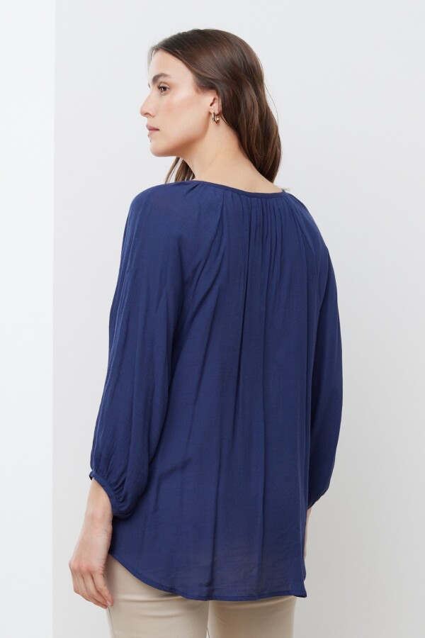 Blusa Solid Botones AZUL