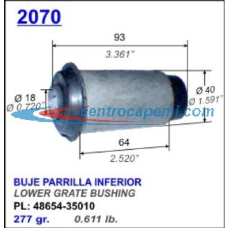 BUJE TOYOTA SILENTBLOCK BASTIDOR INFERIOR HILUX 85 - BUJE TOYOTA SILENTBLOCK BASTIDOR INFERIOR HILUX 85 -