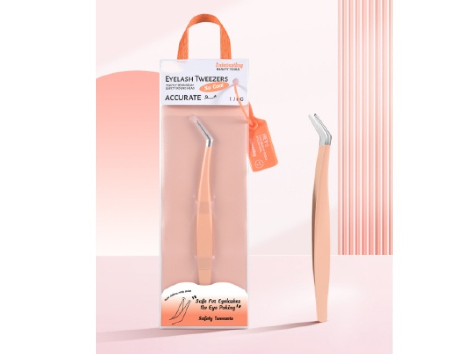 PINZA APLICADORA DE PESTAÑAS PUNTA REDONDA 