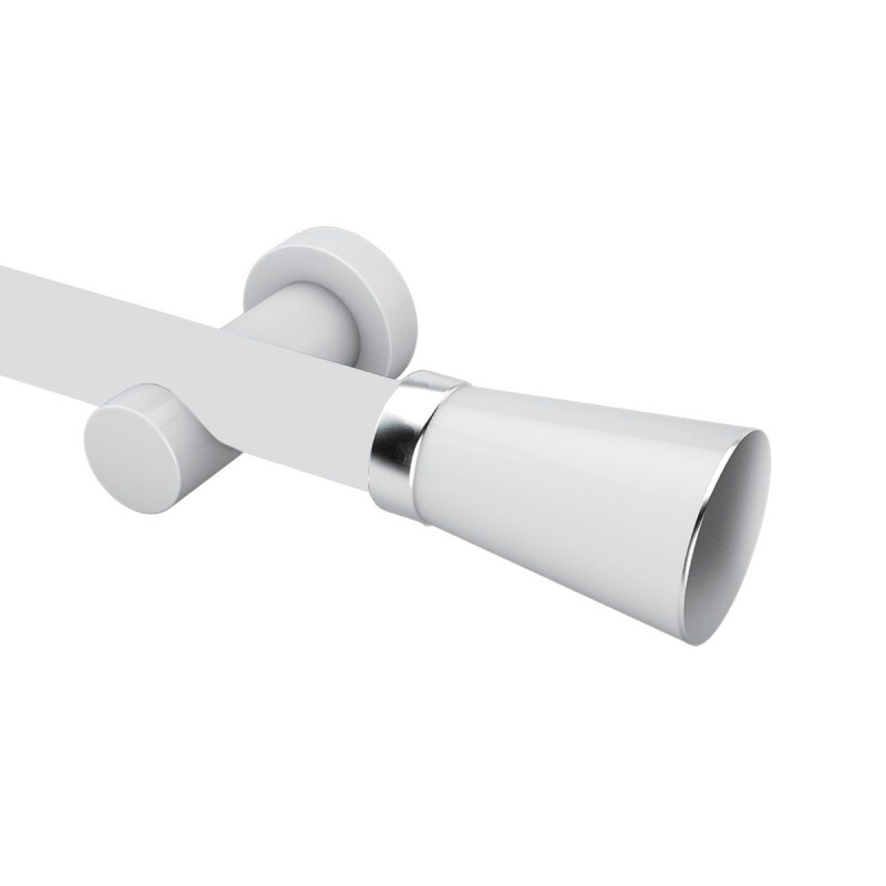 Barrote cortina de metal 2,5 m + 3 Soportes BLANCO