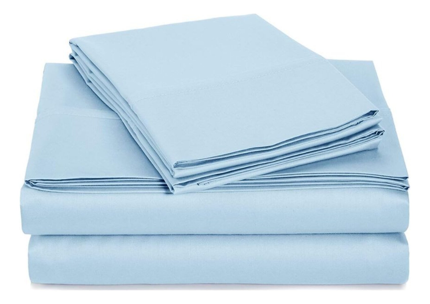 Juego De Sabanas Lisas Calidad Full Algodon Y Microfibra - Celeste 