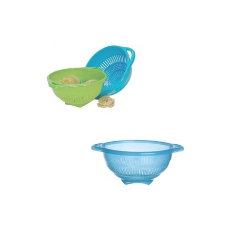 COLADOR DE PASTAS PLASTICO CON ASAS MULTICOLOR