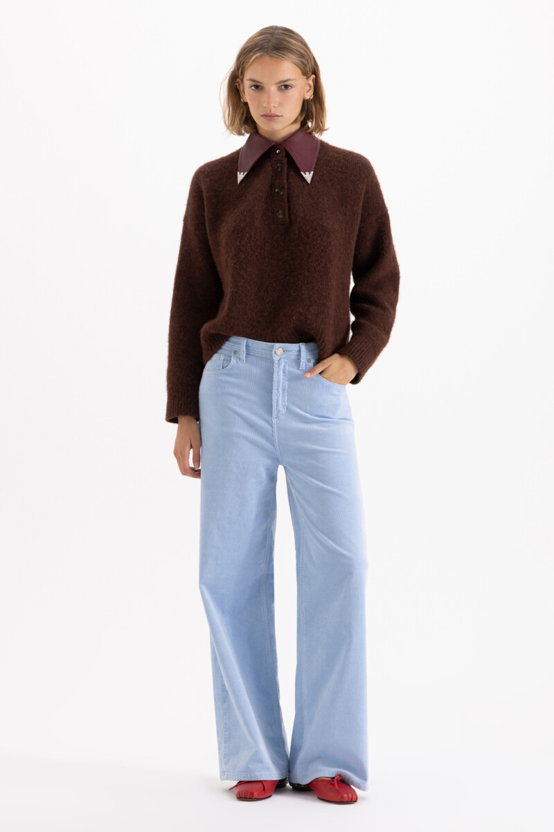 JEANS WIDE X CORD MARRON Celeste