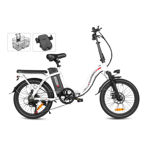 Bicicleta Eléctrica Samebike Cy20 Rod20 350w Plegable BLANCO