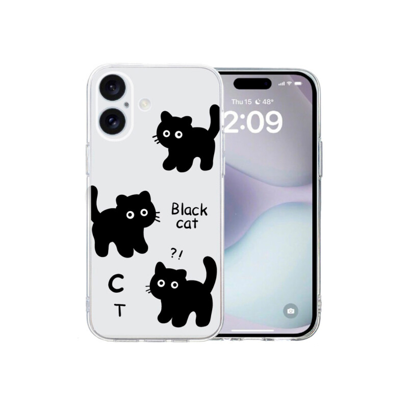 Protector para iPhone 17 transparente diseño gatos Protector Para Iphone 17 Transparente Diseño Gatos