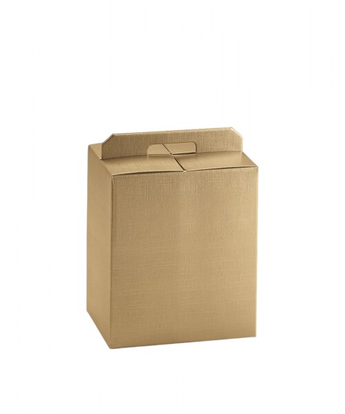 Porta panettone + botella. 43X24X34,5 cm - 1167 - SETA ORO Porta panettone + botella. 43X24X34,5 cm - 1167 - SETA ORO