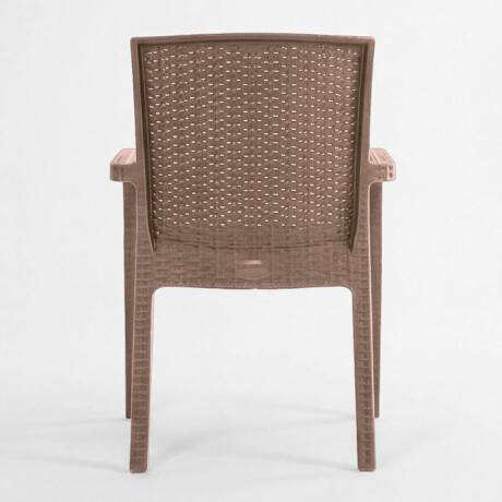 Silla Jardín Rattan Exterior Balcón Apilable UV 150k Capuccino