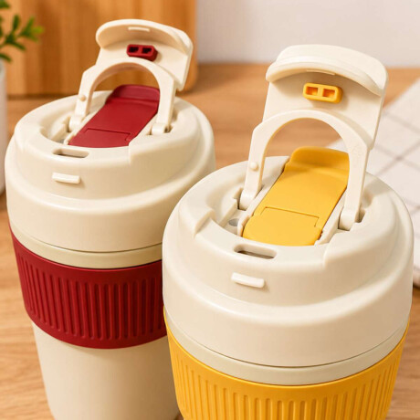 Vaso térmico con tapa hermética 450ml Amarillo