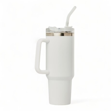 Jarra Vaso Terminico 1200ml Ac Inox y sorbete en Ac inox Blanco