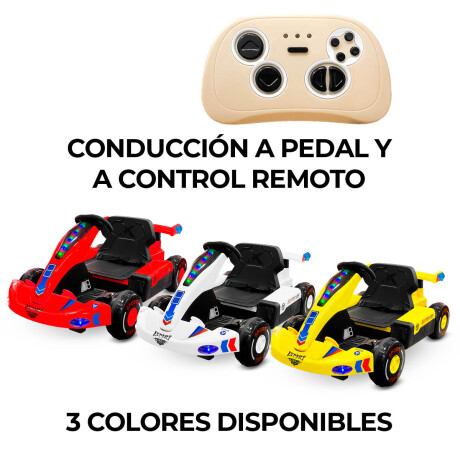 Auto Carreras A Batería C/control Kart Doble Tracción Blanco