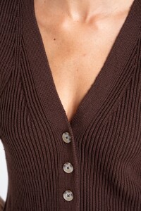 Chaleco Botones Chocolate
