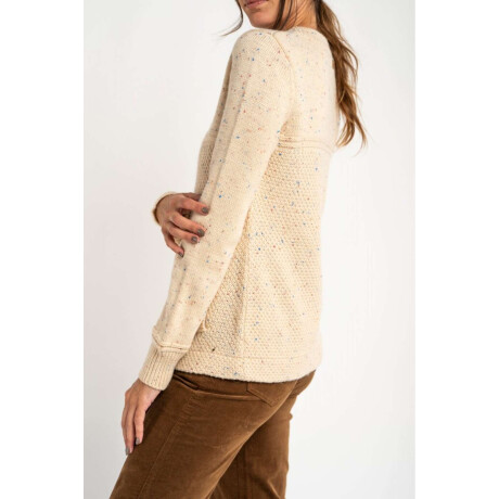 Cardigan Broches Bouttonne Beige Melange