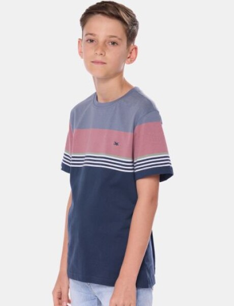 REMERA RAYADA Azul