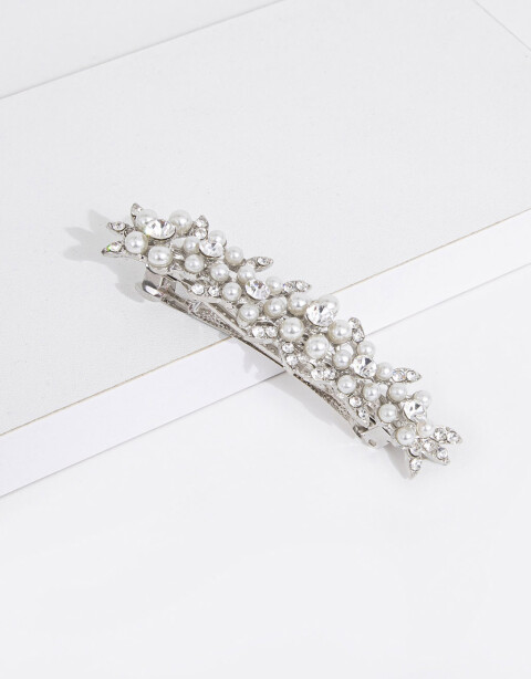 Hebillas Francesas Strass Hebilla Con Perlas - Blanco Crema