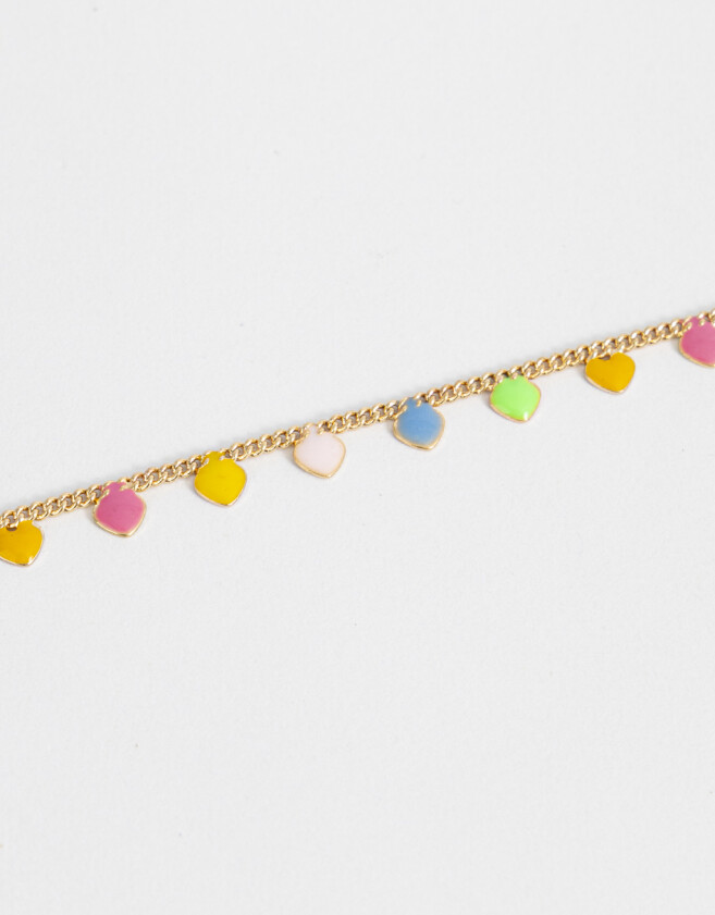 Pulseras Flexibles Pulsera Flexible De Corazones - Dorado