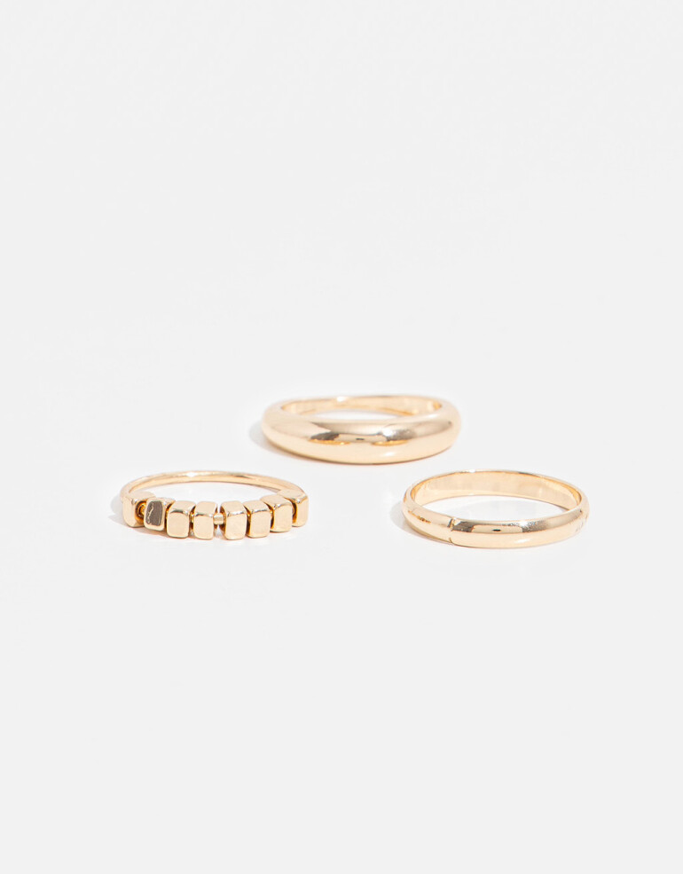 Sets Anillos Metal Set Anillos De Metal - Dorado